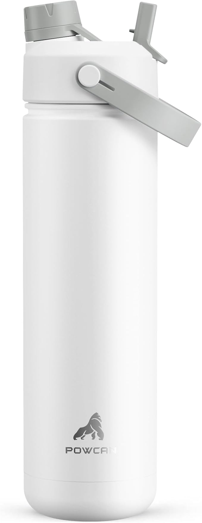 26 oz Insulated Water Bottle with 2-in-1 Straw and Spout Lid, Keep Cold 24H, Leak-Proof, Fits in Car Cup Holder, Stainless Steel Water Bottle for Sports, Travel, and School (Polar)-StrideForce Fitness