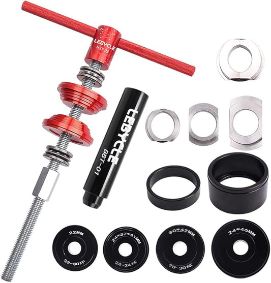 Bicycle Bearing Press Removal Tool，Bicycle Bearing Puller Install Tool, Bike Bottom Bracket Removal Tool Kit, Bicycle Bearing Press Kit BB73 BB86 BB30 BB91 BB92 PF30, MTB Road Bicycle Repair Tools-StrideForce Fitness