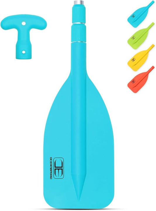 OCEANBROAD Telescoping Emergency Paddle 21''-42''（Assembling Required）/26''-54'' Aluminium Shaft for Kayaking Boating Canoeing River Tubing-StrideForce Fitness