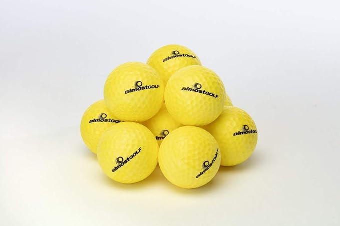 AG AlmostGolf Balls - Limited Flight Practice Golf Balls - (24 Pack) - Almost Golf Balls Foam Golf Training Aids for Indoor Or Yard Practice - Includes 24 AlmostGolf Balls with 5 Liberty Tees-StrideForce Fitness