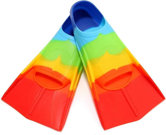 Kids Swim Fins,Short Kids Fins Youth Swimming Flippers for Lap Swimming Training for Children Girls Boys Beginners-StrideForce Fitness