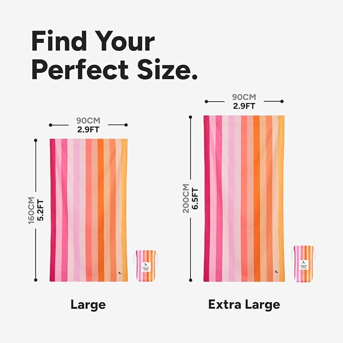 Dock & Bay Kid's Towel - for Beach Use - Quick Dry, Sand Free - Compact, Lightweight - 100% Recycled - Includes Bag - Summer - Miami Sorbet, Large (160x90cm, 63x35)-StrideForce Fitness