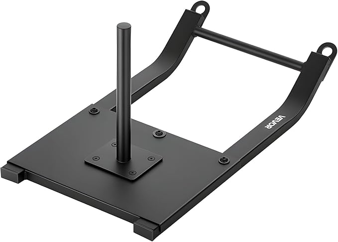 VEVOR Weight Sled, Steel Power Sled, Fitness Strength Training Sleds for Athletic Exercise Speed Improvement, Workout Fitness Equipment with Harness, Compatible with 1/2 in Weight Plates, Black-StrideForce Fitness