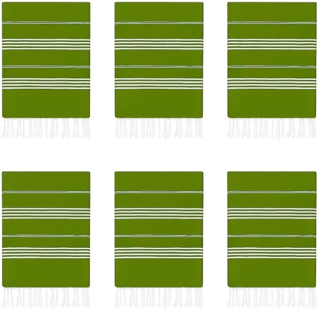 HAVLULAND Turkish Beach Towels Oversized -100% Turkish Cotton Super Soft Lightweight - Absorbent and Quick Drying Bath Towel - Sand Free Beach Towel - Turkish Towels for Adults (Olive Green, 6 Pack)-StrideForce Fitness