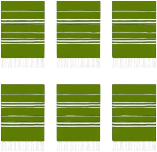HAVLULAND Turkish Beach Towels Oversized -100% Turkish Cotton Super Soft Lightweight - Absorbent and Quick Drying Bath Towel - Sand Free Beach Towel - Turkish Towels for Adults (Olive Green, 6 Pack)-StrideForce Fitness