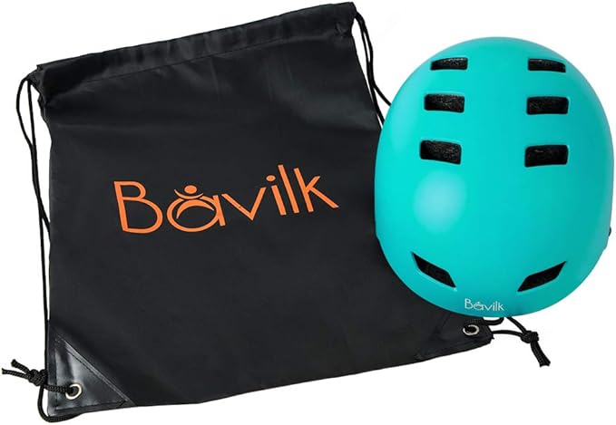 Bike Helmet 3 Sizes for Teenager Kids Youth Adults,Bavilk Skateboard Helmet Adjustable Multi-Sport Bicycle Cycling Scooter Roller Skate Inline Skating Rollerblading for Girls Boys Women Men Teen-StrideForce Fitness