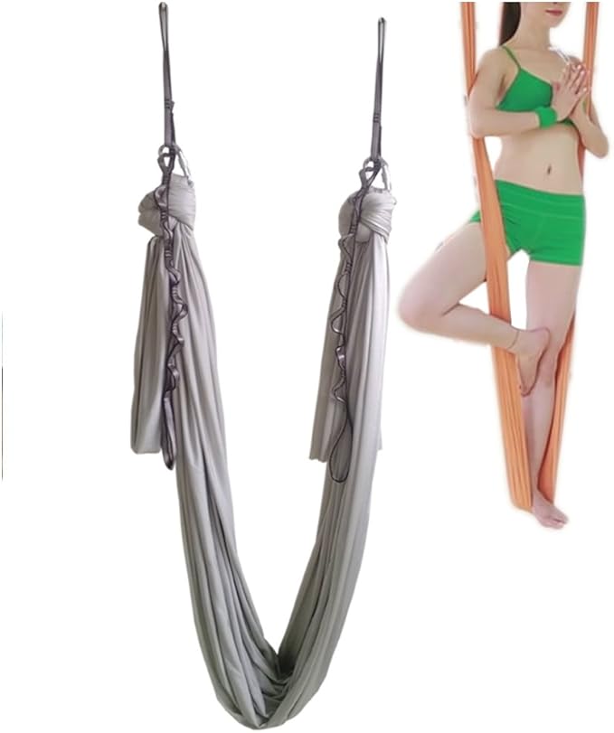 Aerial Yoga Hammock 5.5 Yards Yoga Swing Pilates Silk Home Gym Fitness Include hardware,Daisy Chain, Pose Guide-StrideForce Fitness