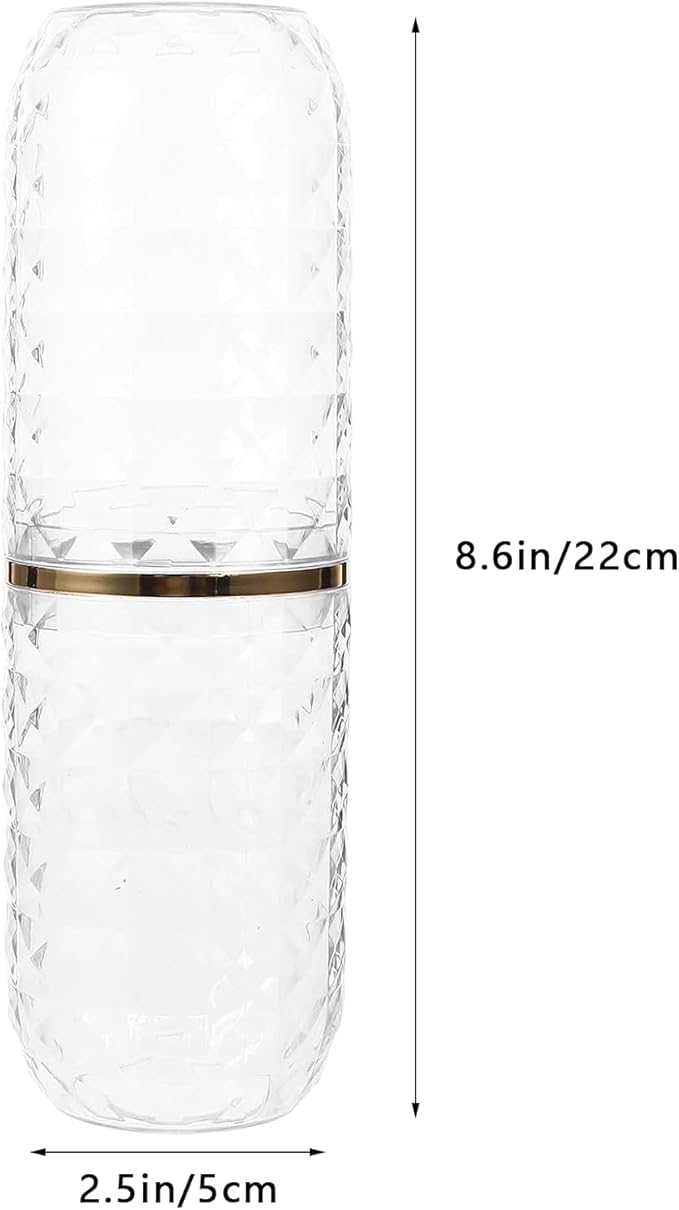 Toothbrush Holders with Cover, Portable Travel Toothbrush Case with lid, Toothbrush Container for Bathroom Countertop Organizer (Transparent)