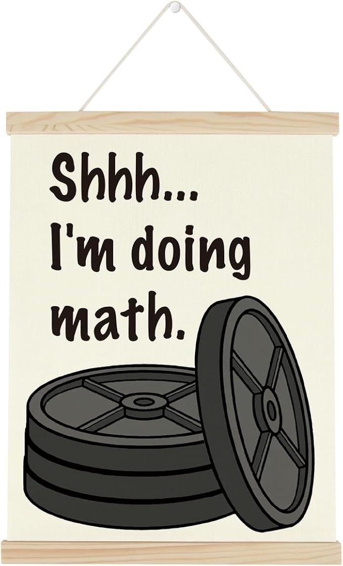 Gym Motivational Posters Funny College Dorm Posters Gifts for Guys Girls Friends I'm Doing Math Gym Flag Wall Art Decor Sign for Home Gym Bedroom Office-StrideForce Fitness