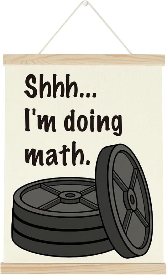 Gym Motivational Posters Funny College Dorm Posters Gifts for Guys Girls Friends I'm Doing Math Gym Flag Wall Art Decor Sign for Home Gym Bedroom Office-StrideForce Fitness