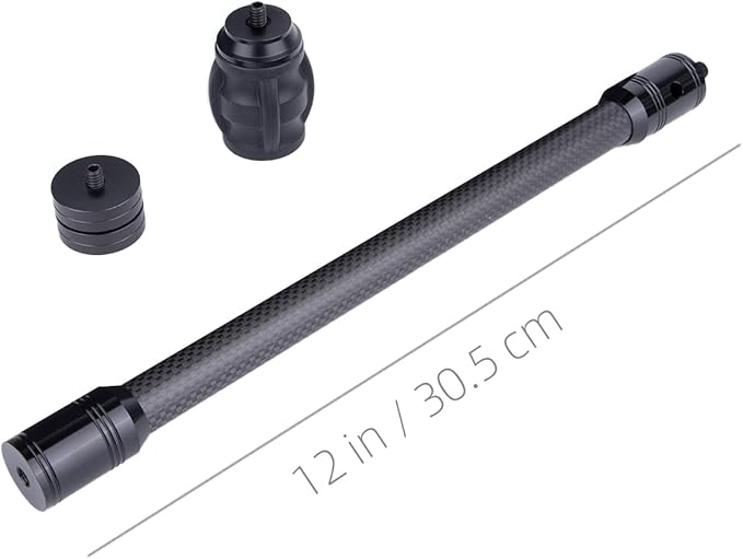 Archery Bow Stabilizer for Compound Bow, Carbon Fiber Bow Balance Bar, Damping System and Weights Kit, 6/8/10/12/in-StrideForce Fitness