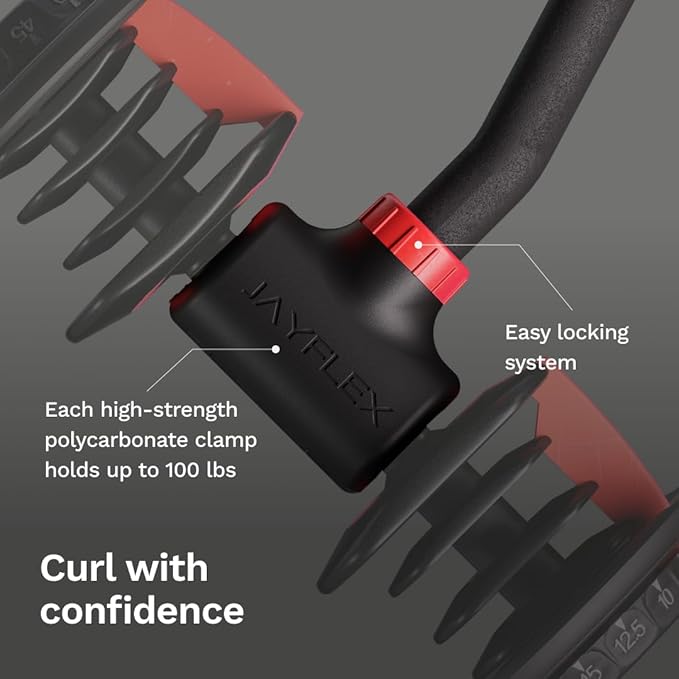 Jayflex Hyperbell Dumbbell Converter - Convert Dumbbells to Barbell Set and Kettlebell for Home Fitness - Adjustable & Up to 200 lb Capacity Weight Barbell for Weight Lifting-StrideForce Fitness