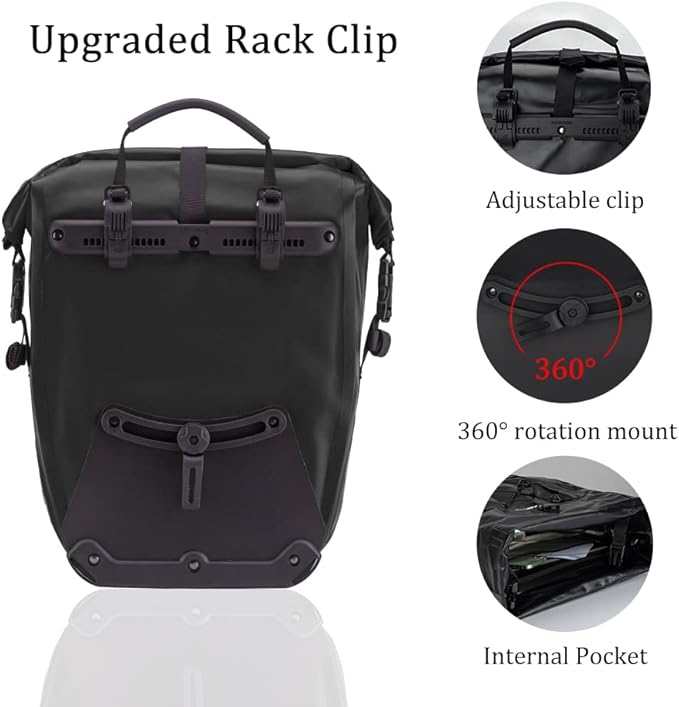 ROCKBROS Bike Panniers Waterproof Rear Rack Bag Max 30L Large Capacity for Cycling Traveling Commuting-StrideForce Fitness