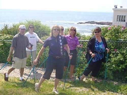 York Nordic Hiking & Walking Poles - Cushion Foam Grips w/Nordic Strap - Lightweight, Adjustable, and Great for Balance -2 Pieces w/Flip Locks, and Travel Bag - Heights 5'4"-6'2"-StrideForce Fitness