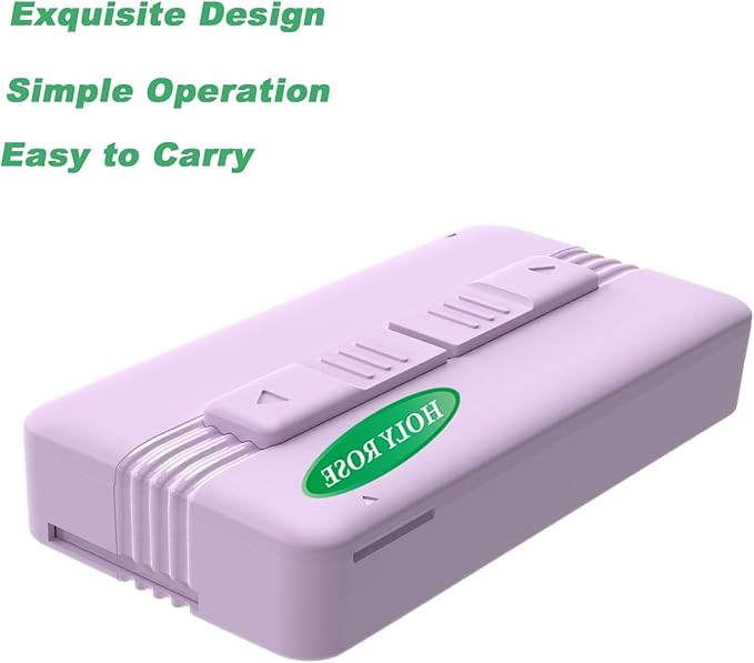 Holy rose Portable Flosser Dispenser with Twin-Line Dental Floss Picks Floss 10 Count,Two-Way Dispense Floss Stick Mint Flavor,Portable Case is Travel Most Effective Tool for Oral Care.