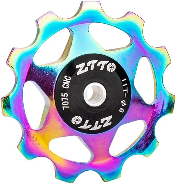 ZTTO Guide Pulley Bike Rear Derailleur Pulley Wheels, Colorful Aluminum Alloy 11T 13T CNC Road Bike Guide Roller Bicycle Derailleur 4mm 5mm 6mm for MTB, Road Bike-StrideForce Fitness