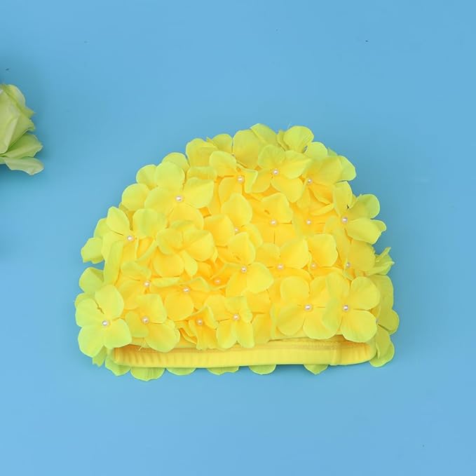 WINOMO Fashionable Swim Cap Floral Petal Stylish Swimming Hat Bathing Caps Size L for Women-StrideForce Fitness