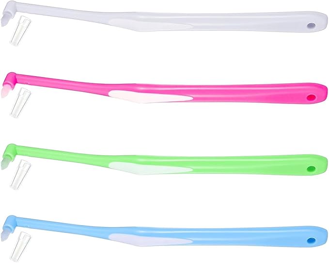 Pack of 4 Soft Bristles Interdental Brushes for Orthodontic Brace Care and Hard to Reach Teeth Sensitive Teeth Brush