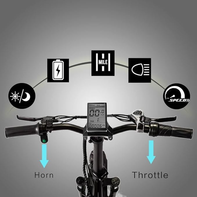 Fat Tire Folding Electric Bike, 48V & 624Wh Lithium Removable Battery, Peak 1100W Brushless Motor, Max Speed 28Mph, M5 Large LCD Display, Suspension, Step-Over/Thru Frame-StrideForce Fitness