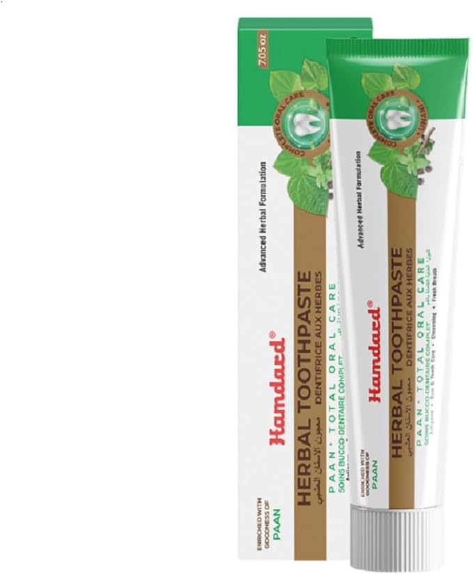 Hamdard Paan Total Oral Care Toothpaste – 200g / 7.05 Oz (Pack of 2) | Herbal Ayurvedic Toothpaste with Paan Flavor | Fluoride-Free | Gum Care, Fresh Breath & Natural Oral Hygiene