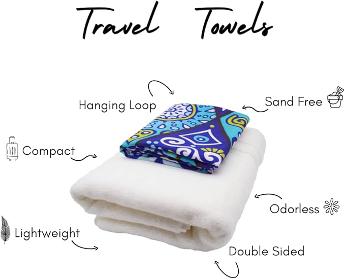 ECCOSOPHY Microfiber Beach Towel - Sand Free Towels are Quick Dry, Light Weight, Super Absorbent - Perfect Pool, Travel, Cruise, Camping Essentials - Oversized Extra Large for Adults 71x35 in-StrideForce Fitness