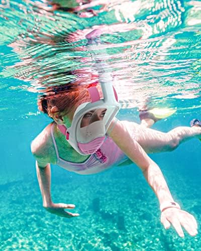 QingSong Full Face Snorkel Mask for Adults, Snorkeling Gear with Camera Mount, 180 Degree Panoramic View Snorkel Set Anti-Fog Anti-Leak-StrideForce Fitness