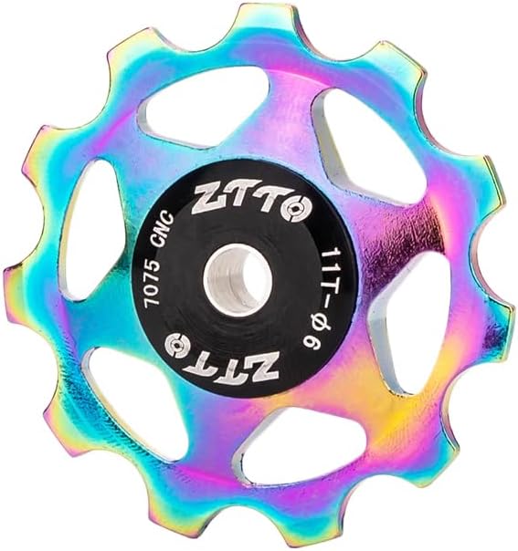 ZTTO Guide Pulley Bike Rear Derailleur Pulley Wheels, Colorful Aluminum Alloy 11T 13T CNC Road Bike Guide Roller Bicycle Derailleur 4mm 5mm 6mm for MTB, Road Bike-StrideForce Fitness