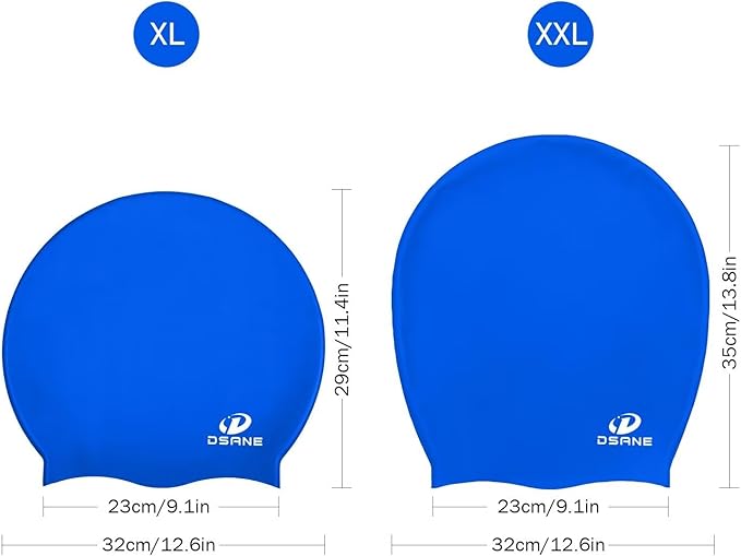Dsane Extra Large Swimming Cap for Women and Men,Special Design Swim Cap for Very Long Thick Curly Hair&Dreadlocks Weaves Braids Afros Silicone Keep Your Hair Dry-StrideForce Fitness