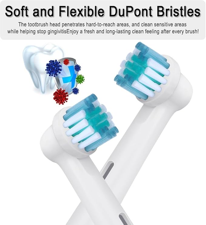 Toothbrush Replacement Heads Refills for Oral B - Precision Clean Brush Head for Gentle & Effective Cleaning and Optimal Dental Care, by DeBizz (16)