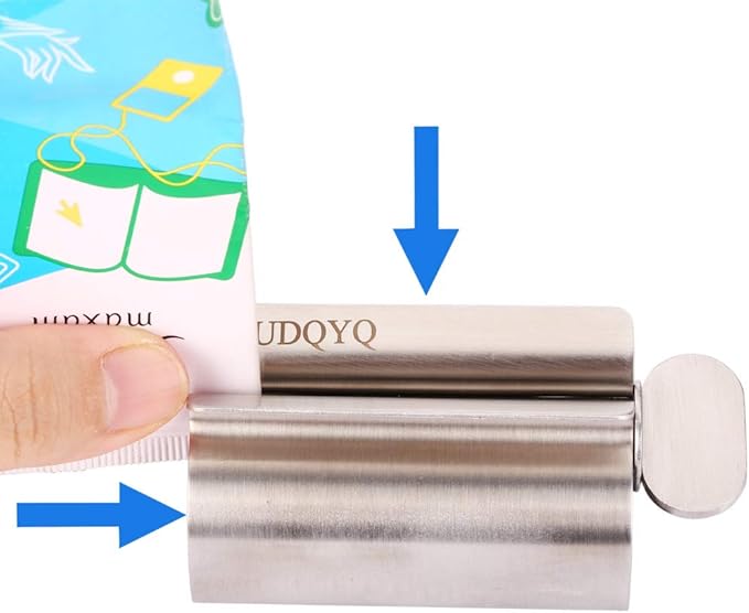Toothpaste Squeezer - Metal Tube Squeezer Stainless Steel Tube Wringer UDQYQ Toothpaste seat Holder Stand (3 Pack)