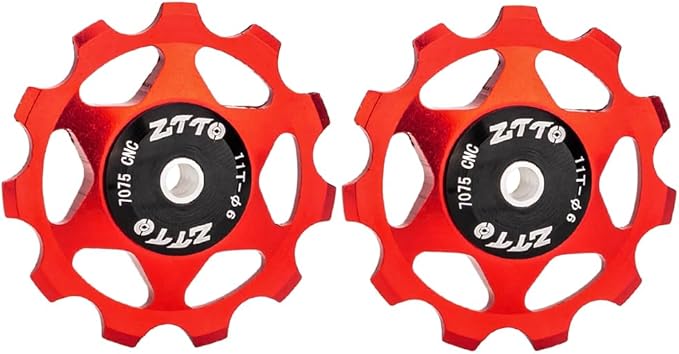ZTTO Guide Pulley Bike Rear Derailleur Pulley Wheels, Colorful Aluminum Alloy 11T 13T CNC Road Bike Guide Roller Bicycle Derailleur 4mm 5mm 6mm for MTB, Road Bike-StrideForce Fitness