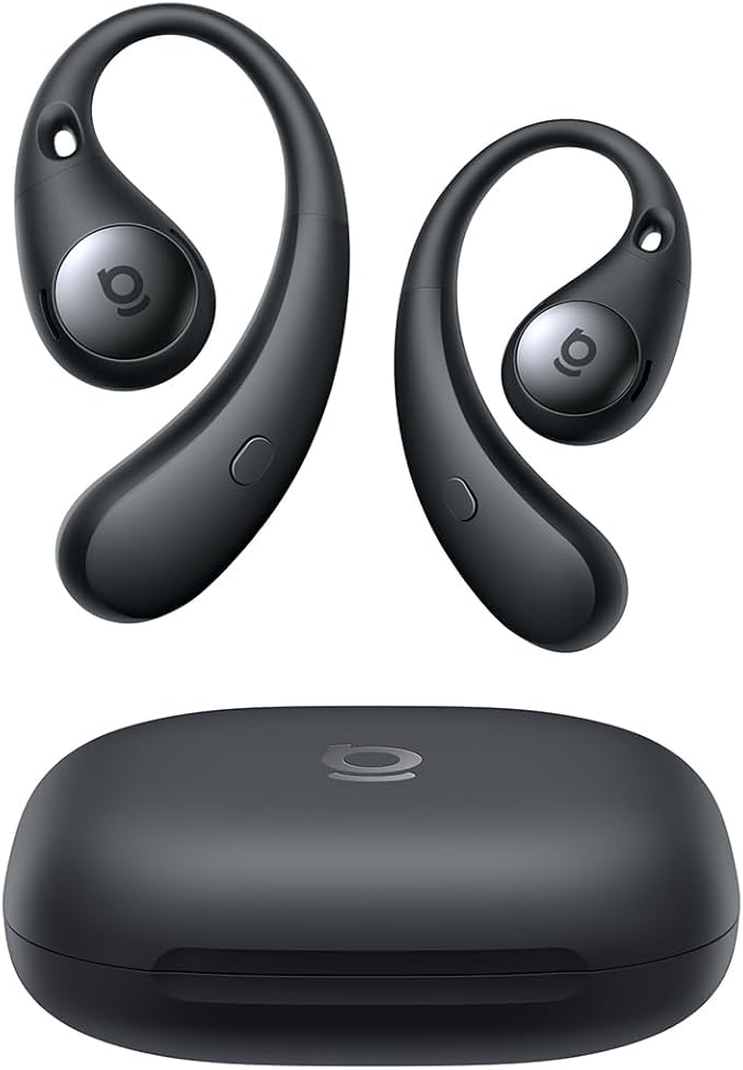 Baseus Eli Sport 2 Open-Ear Headphones Wireless Earbuds,Secure Earhook Sport Design,Ultra-Comfort,4-Mic Clear Calls, IP57 Waterproof,45H Play, Bluetooth 6.0 Earhook Fit Running Workout Gym -Black-StrideForce Fitness