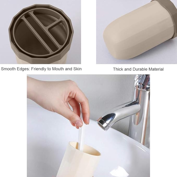 Portable Travel Toothbrush Case,3 in 1 Toothpaste Travel Case Holder Hard Plastic Tooth Brush Container Toothbrush Storage Box for Travel,Business,Home,Camping, School Supplies (Yellow)