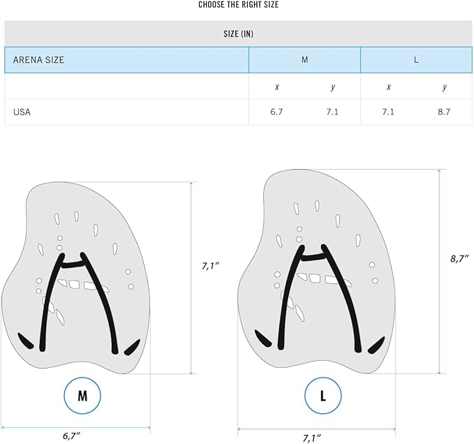 Arena Unisex Adult Vortex Evolution Swimming Hand Paddles for Women and Men Adjustable Straps Curved Design-StrideForce Fitness
