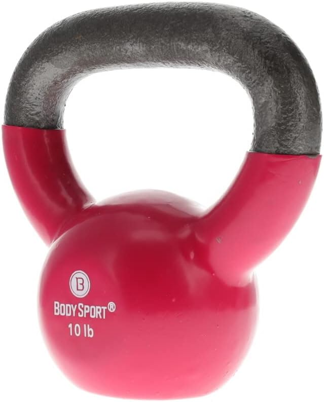 Body Sport Cast Iron Vinyl Coated Kettlebells –