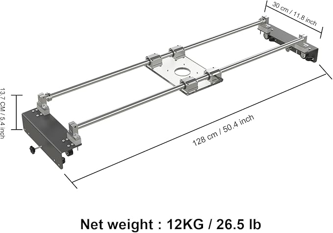 Router Sled, Slab Flattening Jig, DIY Woodworking Router Sled for Flattening Slabs with Height Adjustable (L-Carriages, Steel and Aluminum, 48 Inches)-StrideForce Fitness
