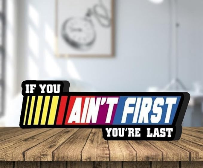 NEONSIGN If You Ain't First You Are Last LED Neon Sign Gym Motivation Lightbox Fitness Wall Decor with USB Powered Dimmable for Gym Home Fitness Decoration (18x7 inches)-StrideForce Fitness