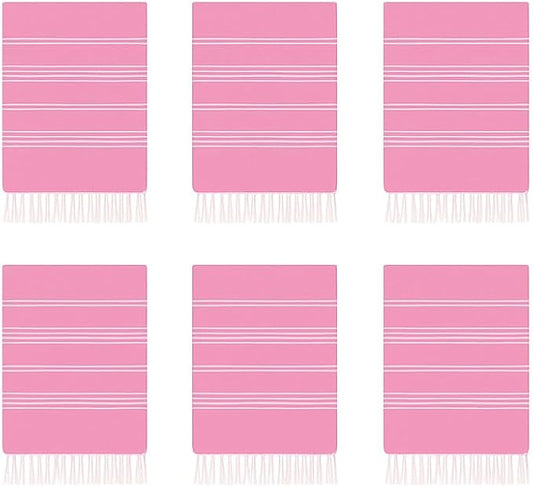 HAVLULAND Oversized Turkish Beach Towel 72’’x40’’ - Set of 12 | 100% Cotton Lightweight Sand Free Quick Dry Pool Towels | Extra Large Bath Towels for Adults Beach Blanket Essentials Case of 12 Pink-StrideForce Fitness