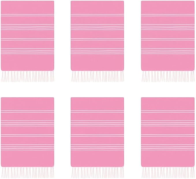 HAVLULAND Turkish Beach Towels Oversized -100% Turkish Cotton Super Soft Lightweight - Absorbent and Quick Drying Bath Towel - Sand Free Beach Towel - Turkish Towels for Adults (Fuchsia, 12 Pack)-StrideForce Fitness
