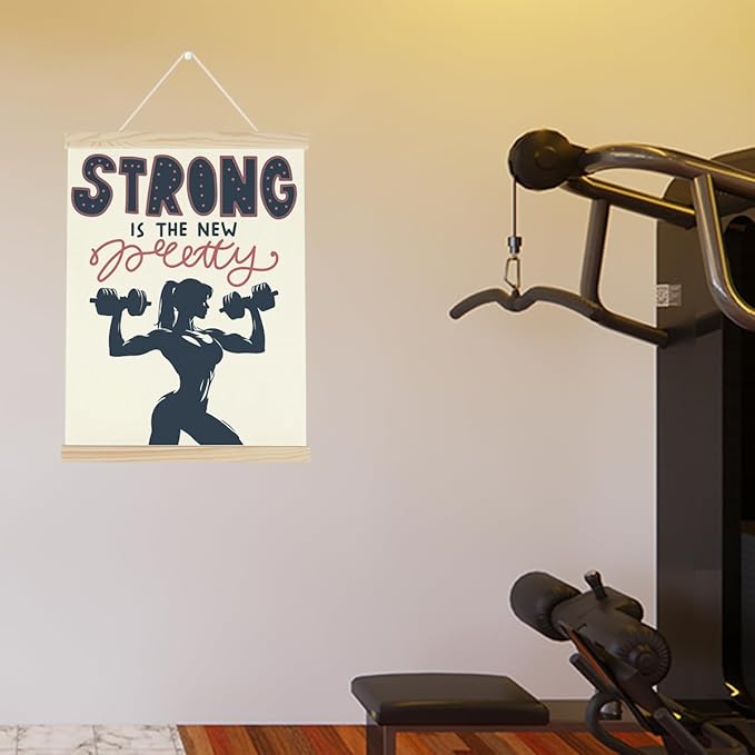 Gym Motivational Posters College Dorm Posters Gifts for Girls Friends Strong is The New Pretty Gym Flag Wall Art Decor Sign for Home Gym Bedroom Office-StrideForce Fitness