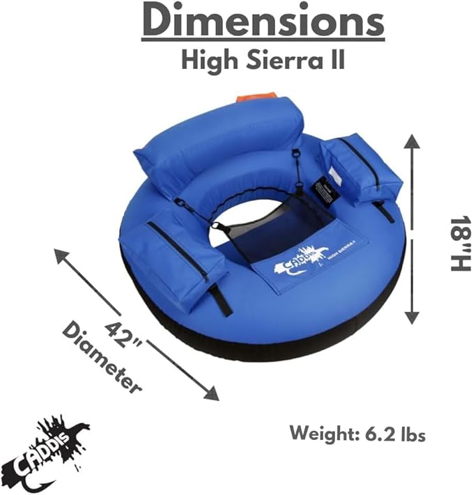 High Sierra II Inflatable Float Tube for Fishing and Angling by Caddis Sports-StrideForce Fitness