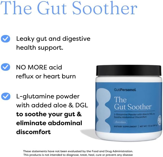 The Gut Soother L-Glutamine Powder Supplement: Restore Gut Lining, Soothe Digestive Discomfort While Promoting Overall Gut Health, 30 Servings (Vanilla)-StrideForce Fitness