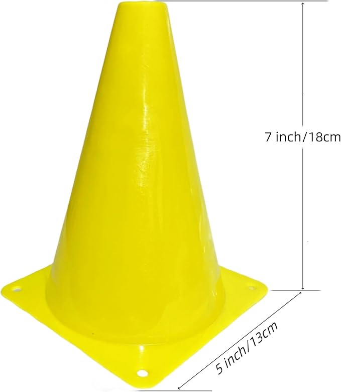 24 Pcs 7 Inch Plastic Traffic Cones, Basketball Football Drills, Skating, Sport Training Agility Markers, Indoor Outdoor Games, Multicolor-StrideForce Fitness