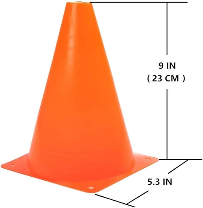 Soccer Cones (9 Inch 20 Pack), Agility Training Sport Cone with Carry Bag for Drilling Football Basketball Field Markers,-StrideForce Fitness