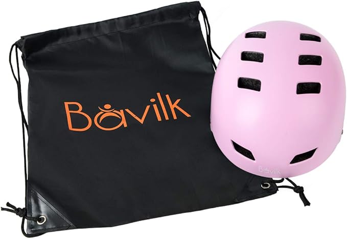 Bike Helmet 3 Sizes for Teenager Kids Youth Adults,Bavilk Skateboard Helmet Adjustable Multi-Sport Bicycle Cycling Scooter Roller Skate Inline Skating Rollerblading for Girls Boys Women Men Teen-StrideForce Fitness