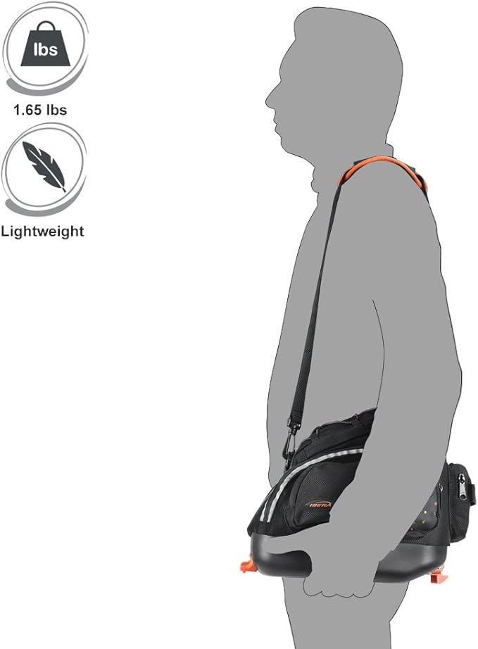 Ibera Bike Bag Mini Commuter 9.5L - Clip-On Bike Rack Bag with Shoulder Strap - Hard Base Reflective Trim Taillight Compatible - Bicycle bag for Folding & Small Bikes, PAKRAK ONLY FOR IBERA MINI RACKS-StrideForce Fitness