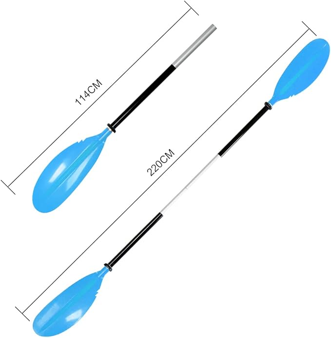 Kayak Paddle - Adjustable 2 Pieces Aluminum Alloy Shaft with Glass Fiber Blade for Surfing,Oar Fishing Easy Packable Travel-StrideForce Fitness