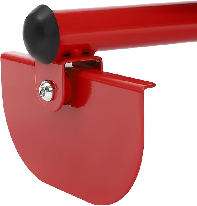 Adjustable Height Ice Skating Ski Sled Board for Kids, 360° Non-Slip Pedals & Support Stick, 176.4lbs Capacity Snow Slider - Red&Black-StrideForce Fitness