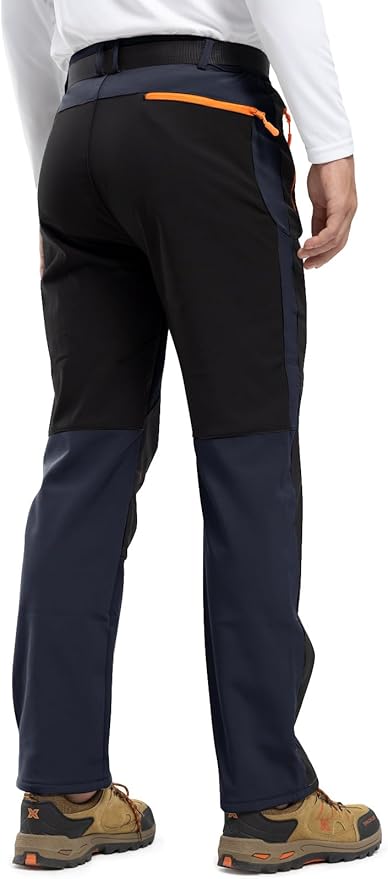 Rdruko Men's Snow Ski Pants Waterproof Insulated Winter Outdoor Snowboard Hiking Fleece Pants with Belt-StrideForce Fitness