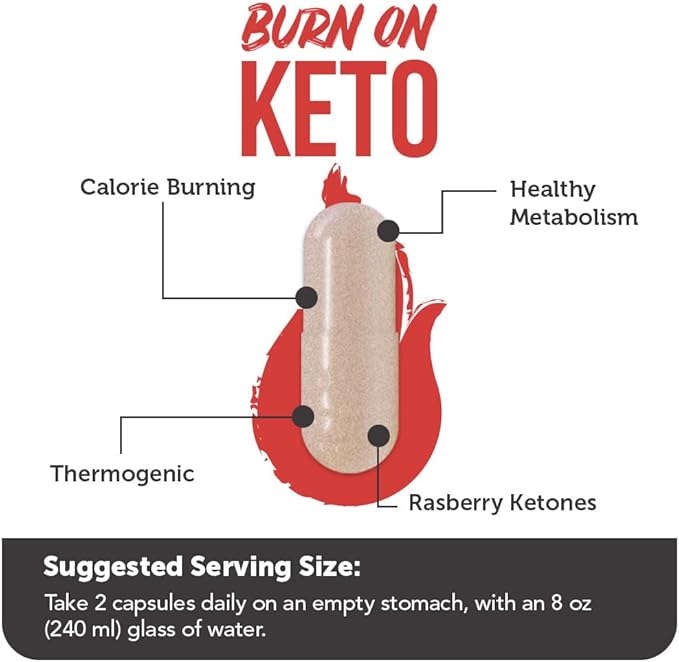 Vitamin Bounty Burn On Thermogenic Keto Fat Burner for Men & Women - Weight Loss Supplement with Raspberry Ketones - Metabolism Booster, Energy Pills, Appetite Suppressant - 60 Capsules-StrideForce Fitness